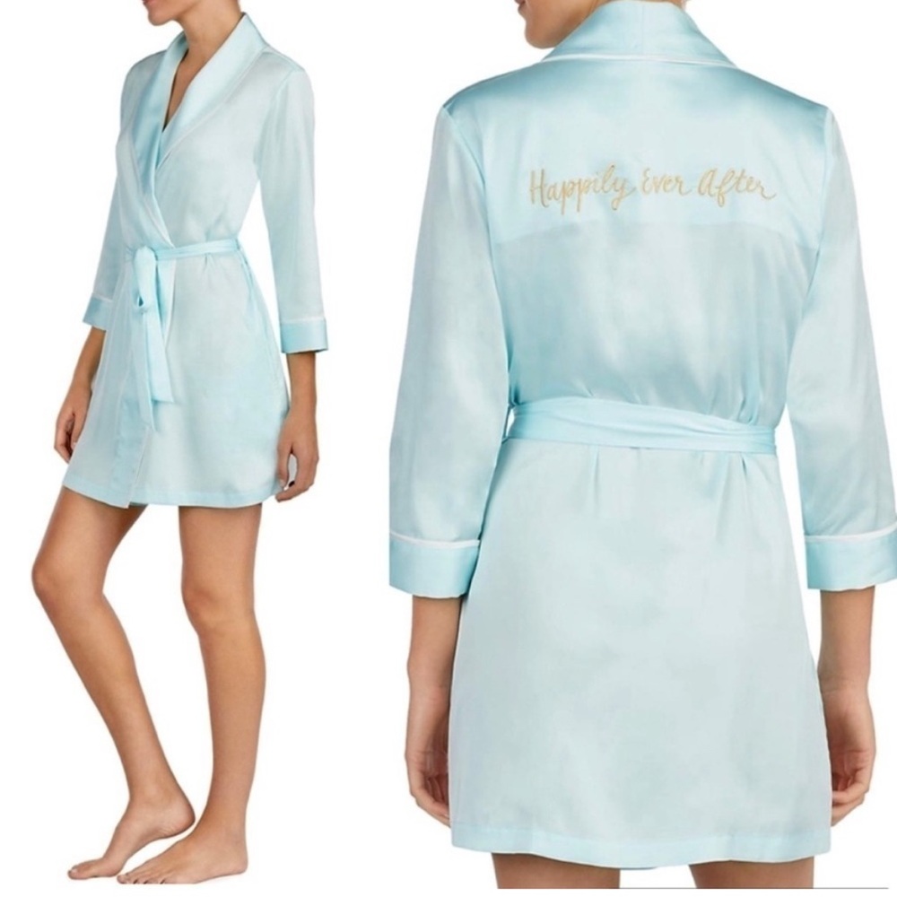 Kate Spade New York Bridal Aqua Blue Happily Ever After Robe Size Medium